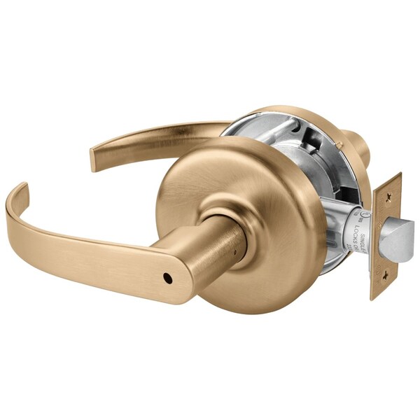 Grade 1 Privacy Cylindrical Lock, Princeton Lever, Non-Keyed, Satin Bronze Finish, Non-handed